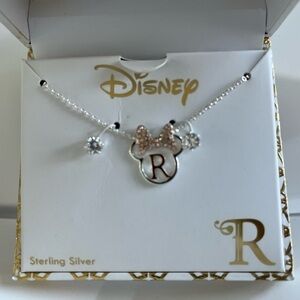 Disney Sterling Silver Necklace with Rose Gold and White Accents